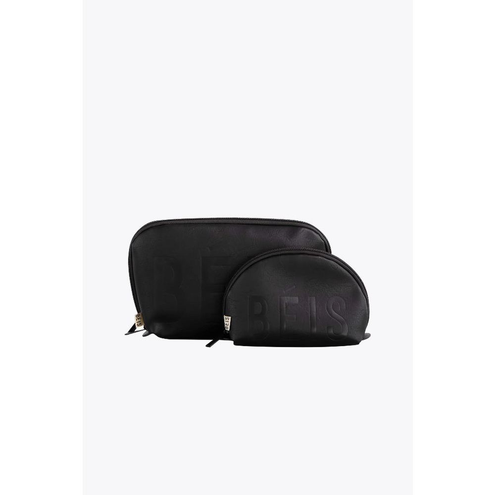 NWT Beis Cosmetic Pouch Set in black